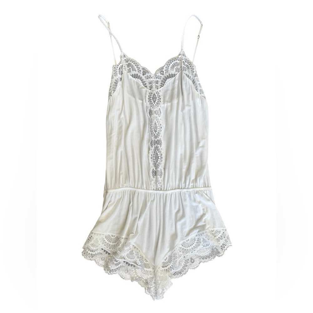 Eberjey White Lace Trim Pajama Set - Picture 3 of 6